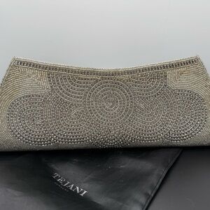 Tejani Silver Beaded Clutch Bag